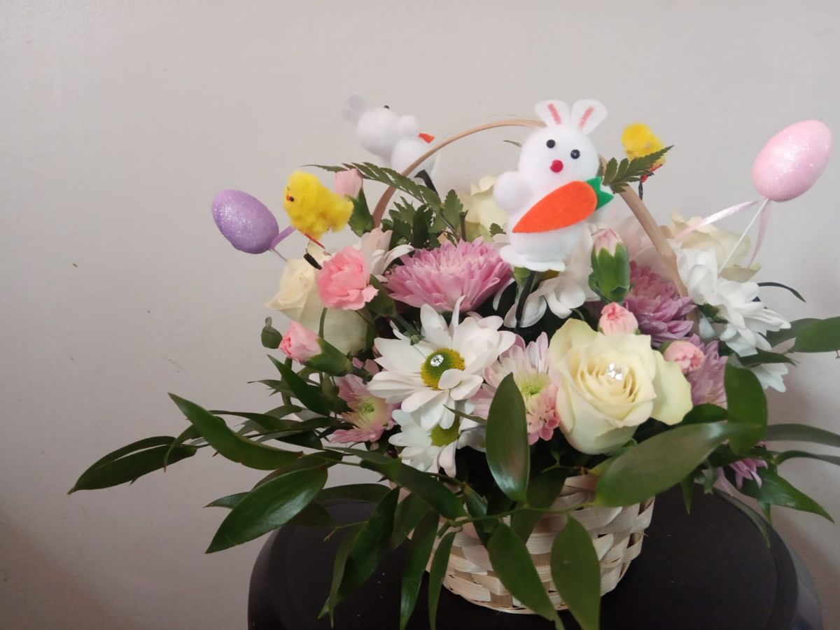 Easter haven basket by Wright Stripes Floristry