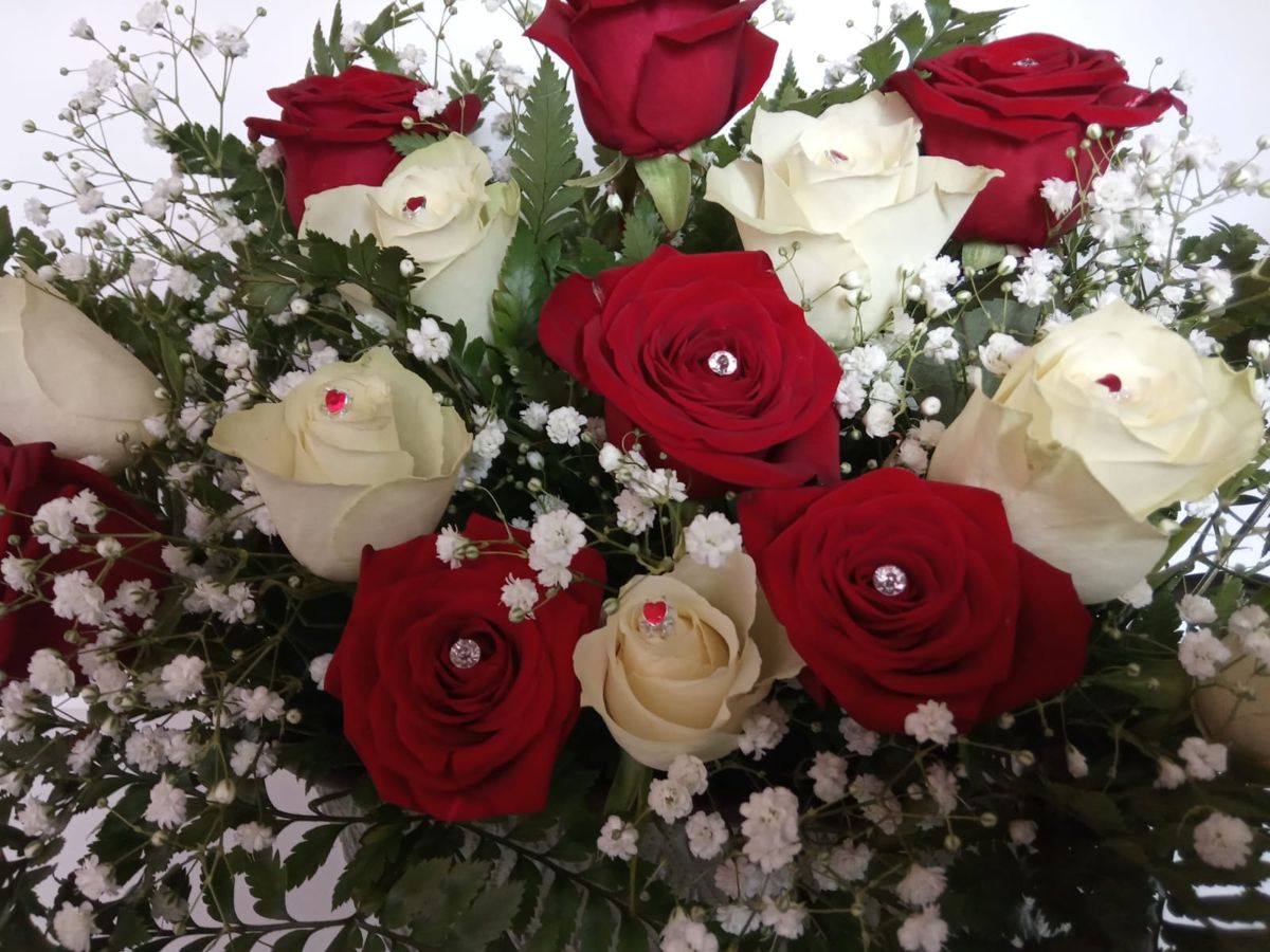 Rose bouquet by Wright Stripes Floristry