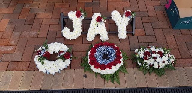 Bespoke sympathy tribute by Wright Stripes Floristry